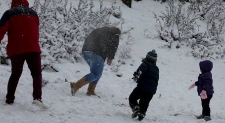 Ευτυχές, αλλά παγωμένο, το νέο έτος με Ραφαήλ και Σοφία- Χιόνι στην Πάρνηθα