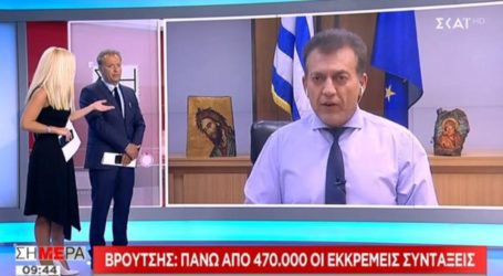 Βρούτσης: 223.000 συντάξεις δεν έχουν επαναϋπολογιστεί